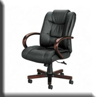 Basyx Leather & Wood Office Chair