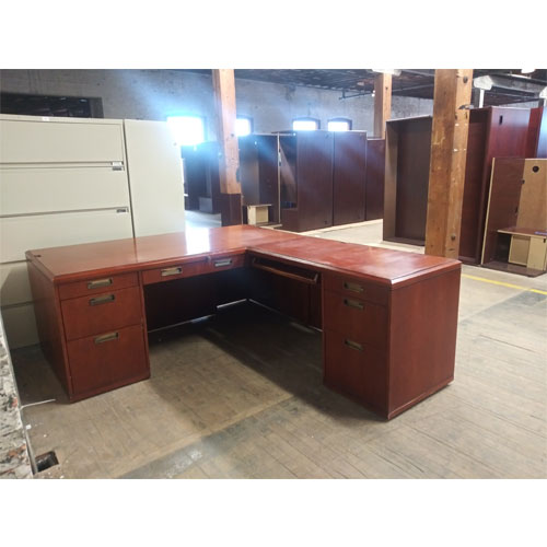 <br><b>Refurbished L Shaped Desk</b><br>Kimball<br>$1250