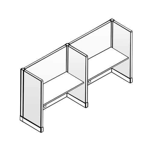 2 Call Center Cubicles Arranged Side By Side, Buffalo, NY & WNY